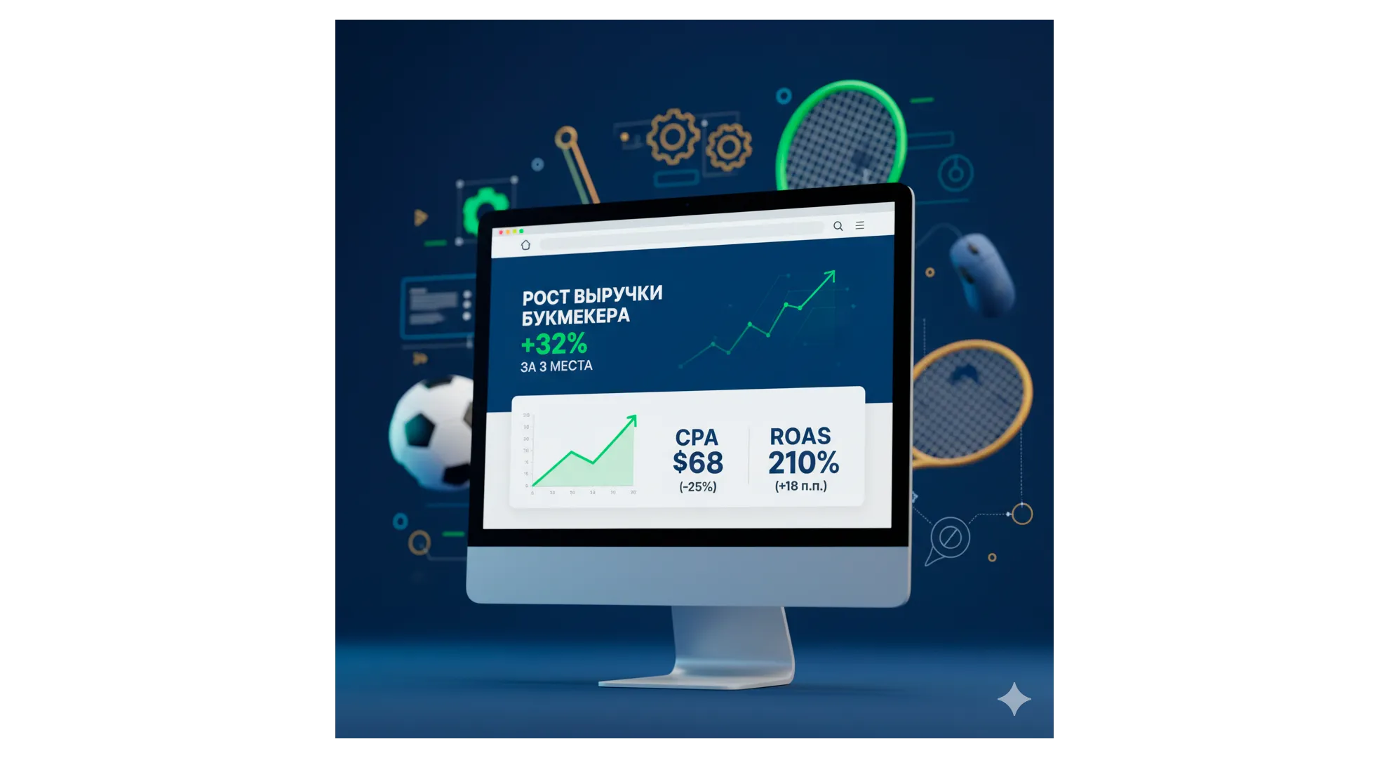 Рост выручки букмекера на 32% за 3 месяца